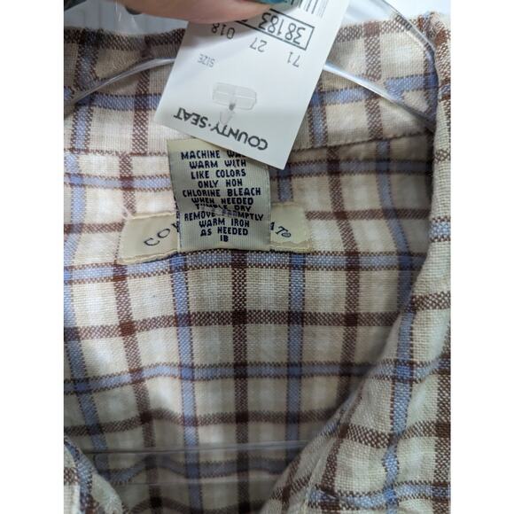 Vintage 90's County Seat Cropped Plaid Shirt Light Jacket Cotton Size S NWT - Picture 7 of 9